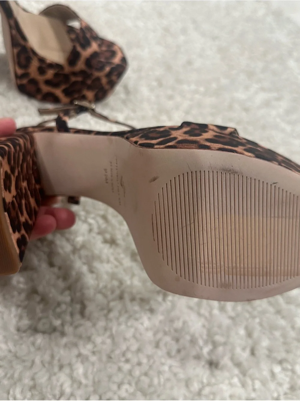 New Antonio Melanie Platforms Block Heel - Brown Leopard Strappy